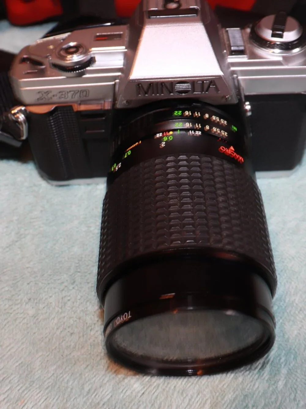 Minolta X-370 35mm Film SLR Camera W/ Lens Tested Working Bag and Film